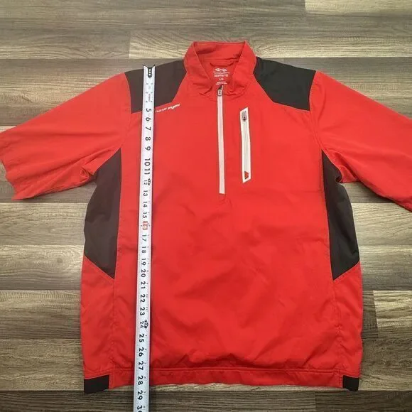 Snake Eyes Jacket Mens Large Red Black Pullover 1/4‎ Zip Golf Weather 18 - Picture 8 of 8